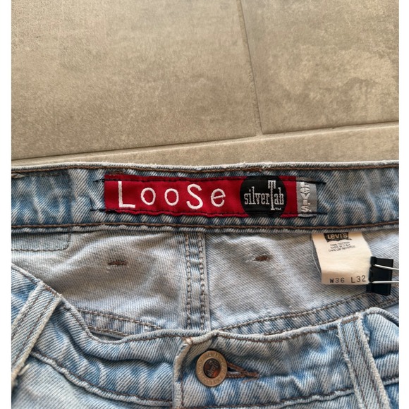 Levi's Silvertab Other - Vintage Levis SilverTab Loose Fit Jeans Light Wash 36x32 Made in USA 1995 Baggy